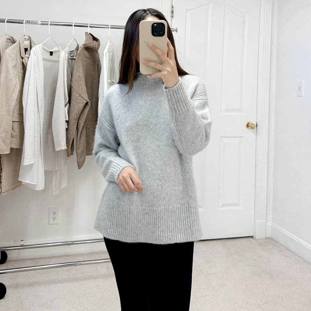 J. Crew Collection Italian Rollneck Cashmere Blend Sweater in Light Grey